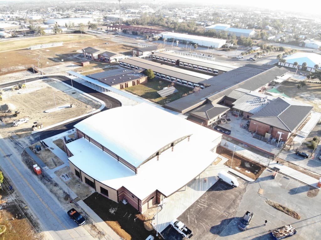TK Vandy commercial construction project aerial view